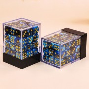 (Blue+Black) 12mm D6 pips dice